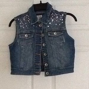 Embellished jean vest